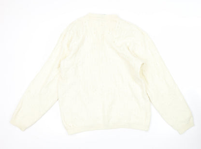 Womens UK Size 14 Canda Ivory Henley Jumper