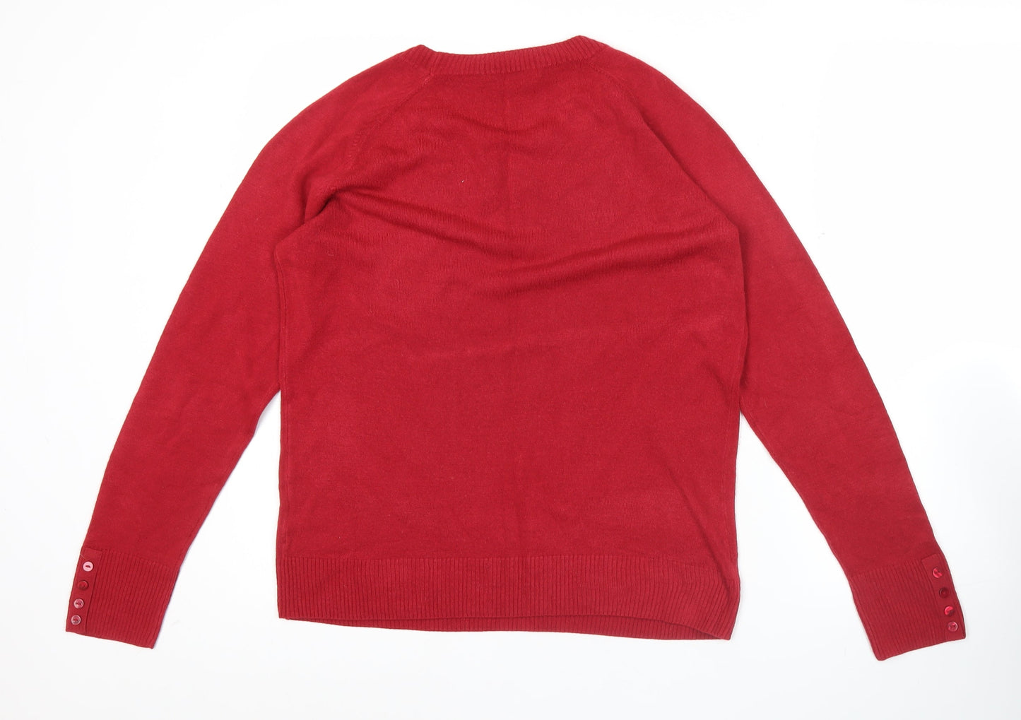 Womens UK Size 12 Marks and Spencer Red Pullover Jumper
