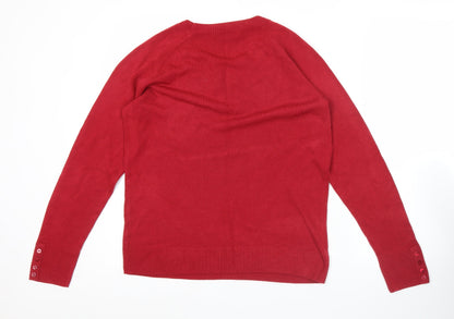 Womens UK Size 12 Marks and Spencer Red Pullover Jumper