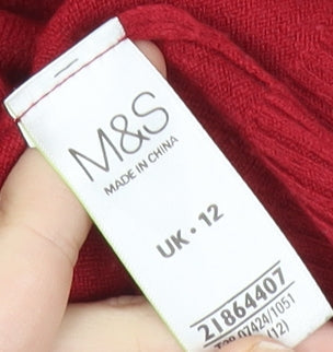 Womens UK Size 12 Marks and Spencer Red Pullover Jumper