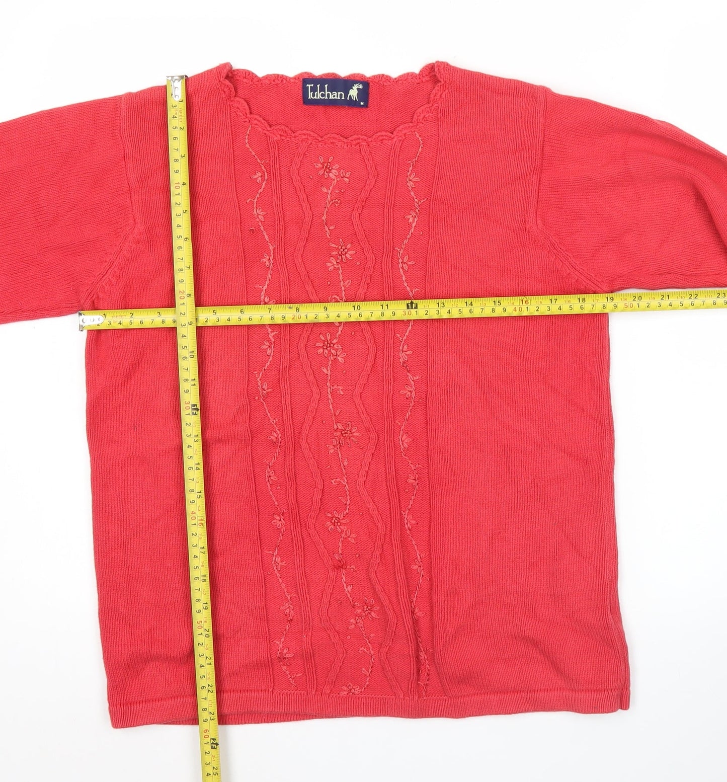 Womens UK Size M Tulchan Red Pullover Jumper