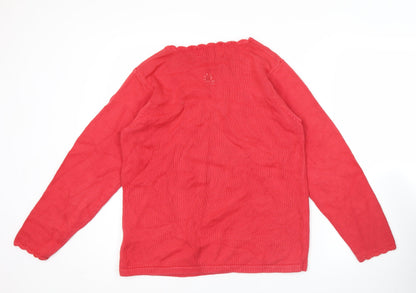 Womens UK Size M Tulchan Red Pullover Jumper