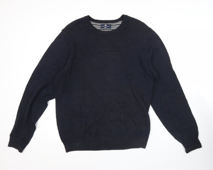 Marks and Spencer Men’s Blue Cotton Crew Neck Pullover Jumper M