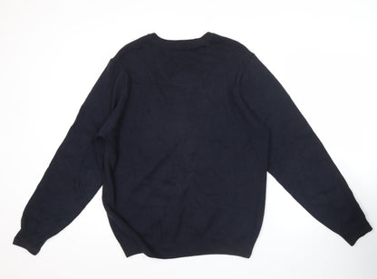 Marks and Spencer Men’s Blue Cotton Crew Neck Pullover Jumper M