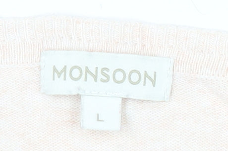 Womens UK Size L Monsoon Pink Pullover Jumper