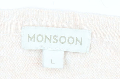 Womens UK Size L Monsoon Pink Pullover Jumper