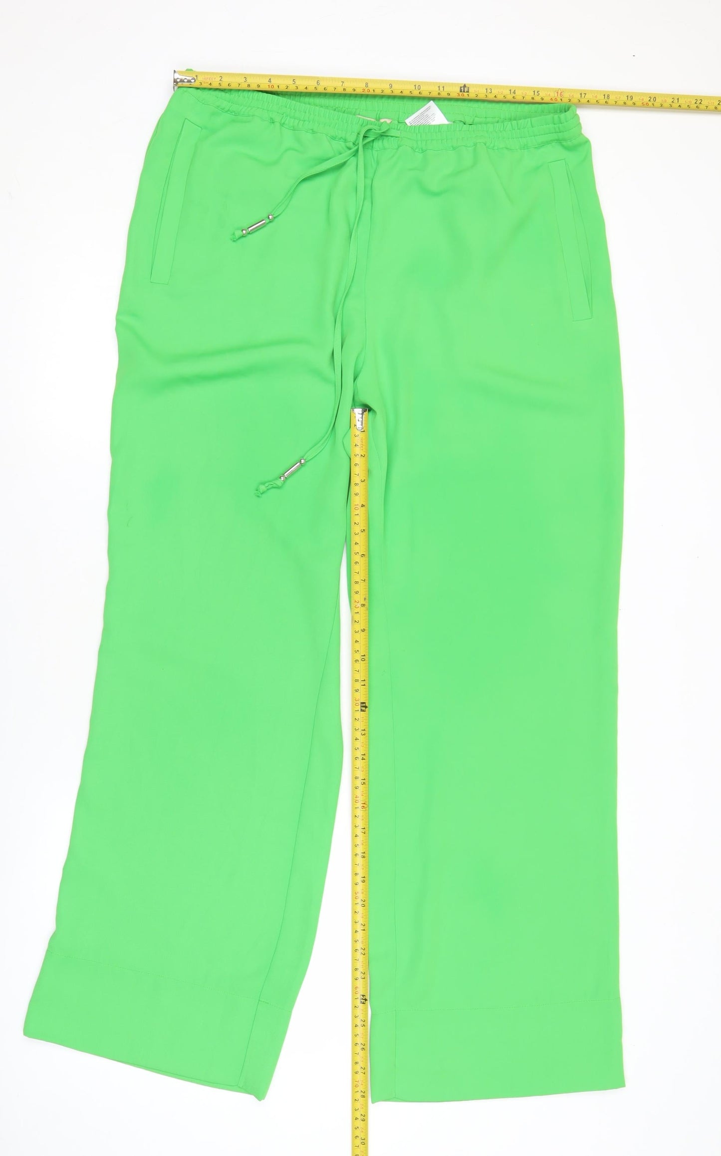 Womens UK Size 12 H&M Regular Fit CasualTravel Green Trousers