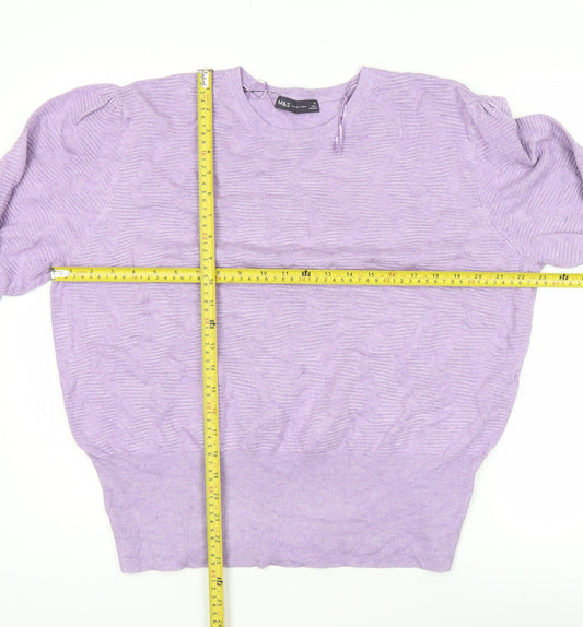 Womens UK Size XL Marks and Spencer Purple Pullover Jumper