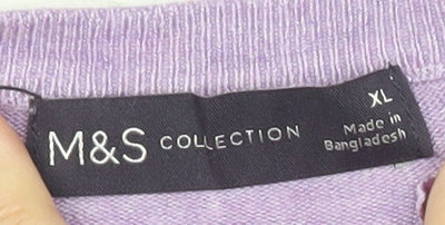 Womens UK Size XL Marks and Spencer Purple Pullover Jumper
