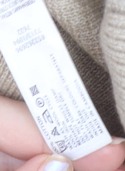 Thomas Nash Men’s Beige Cotton Mock Neck Jumper Size L