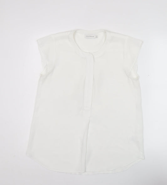 Paraphrase Women’s White Size 12 Blouse Short Sleeve Polyester