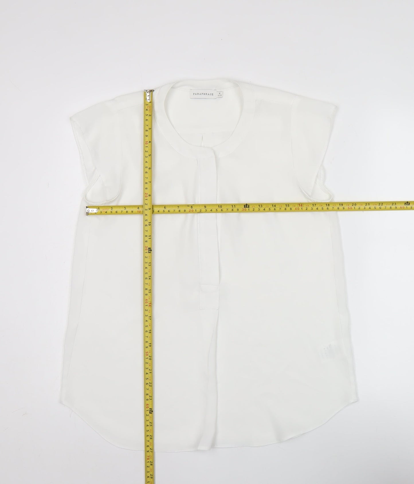 Womens UK Size 12 Paraphrase White Basic Blouse