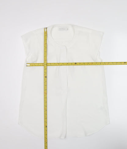 Womens UK Size 12 Paraphrase White Basic Blouse