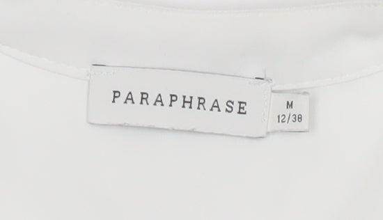 Womens UK Size 12 Paraphrase White Basic Blouse