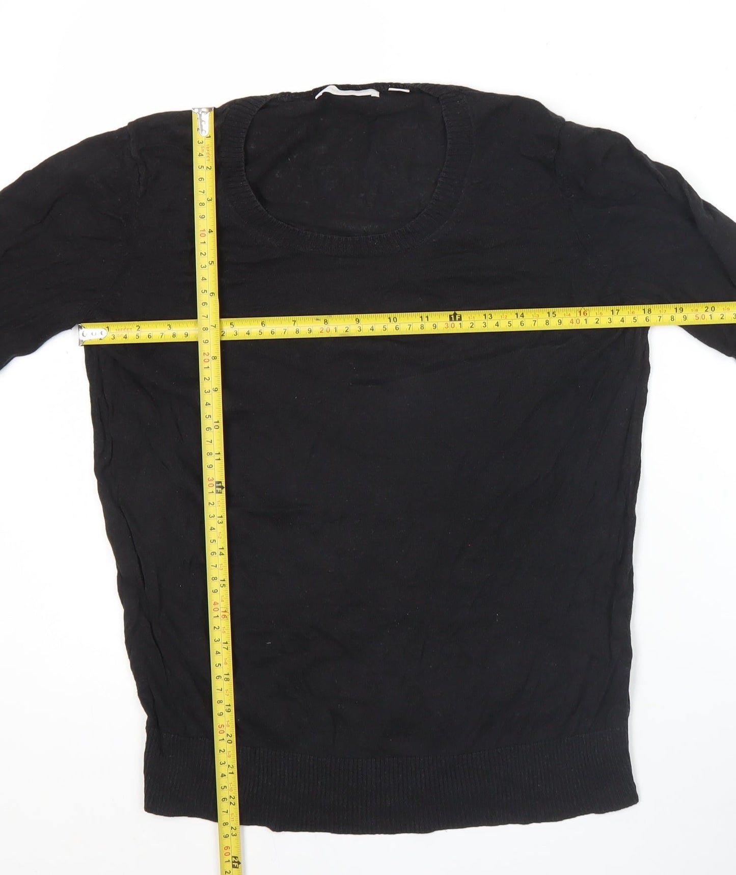 Uniqlo Men's Black Medium Pullover Jumper Linen Cotton Blend