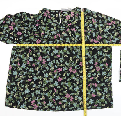 Womens UK Size XL Fransa Black Tunic Blouse