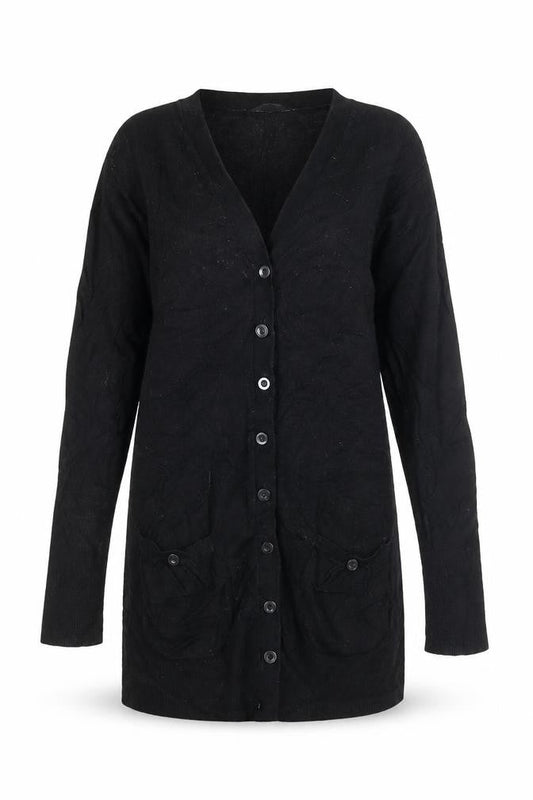 Pull and Bear Womens Black Cardigan Size S Long Sleeve V-Neck Knit