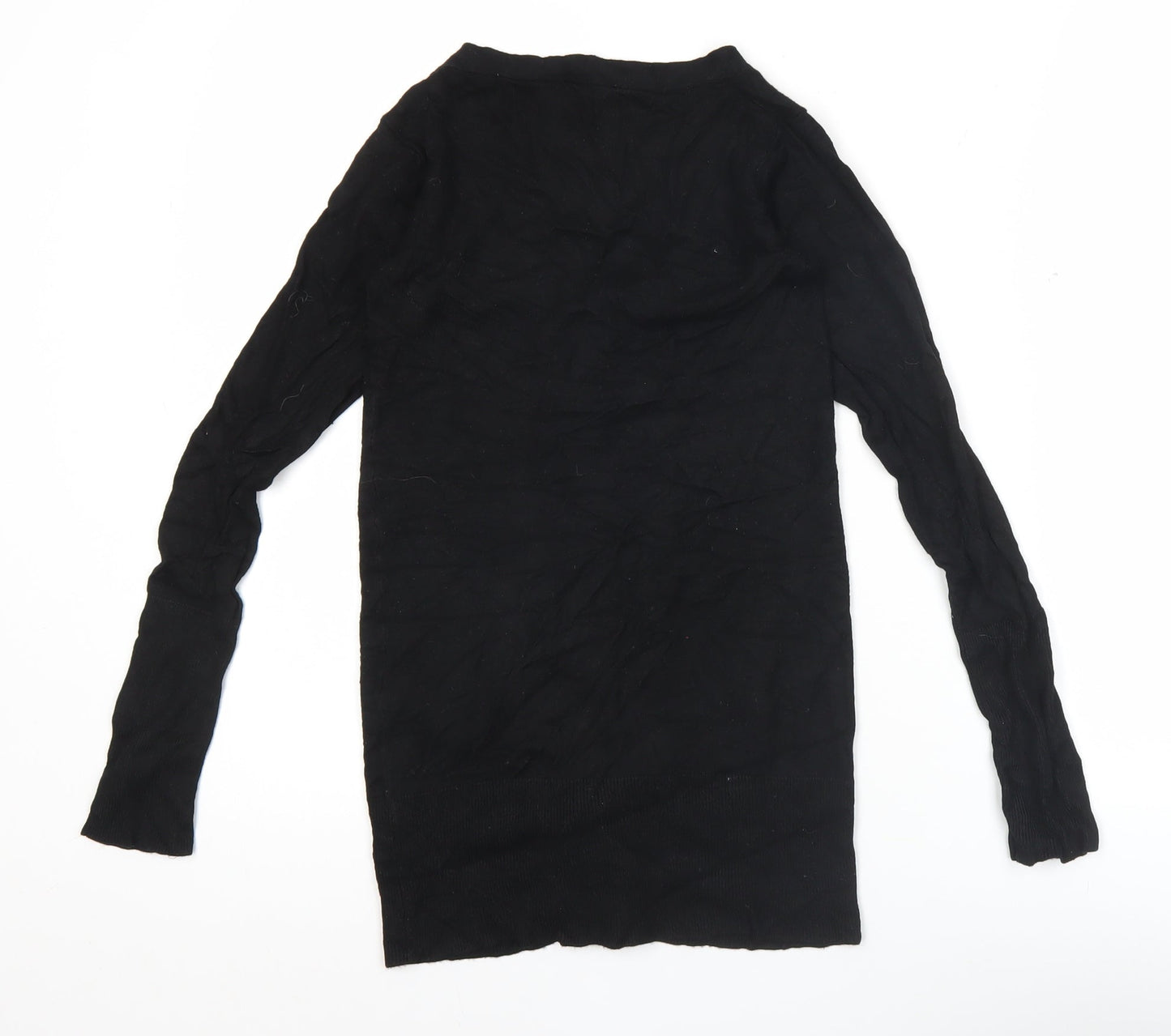Pull and Bear Womens Black Cardigan Size S Long Sleeve V-Neck Knit