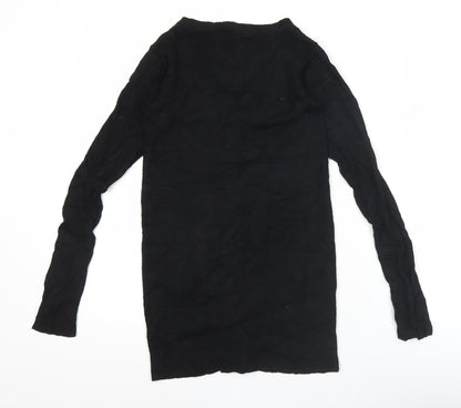 Pull and Bear Womens Black Cardigan Size S Long Sleeve V-Neck Knit