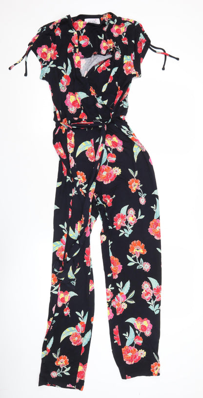 Marks and Spencer Per Una Women’s Size 8 Black Floral Sleeveless Jumpsuit