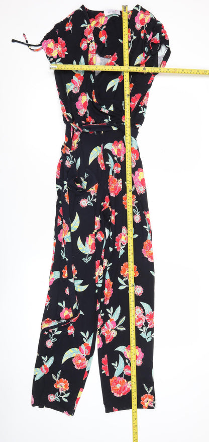 Marks and Spencer Per Una Women’s Size 8 Black Floral Sleeveless Jumpsuit