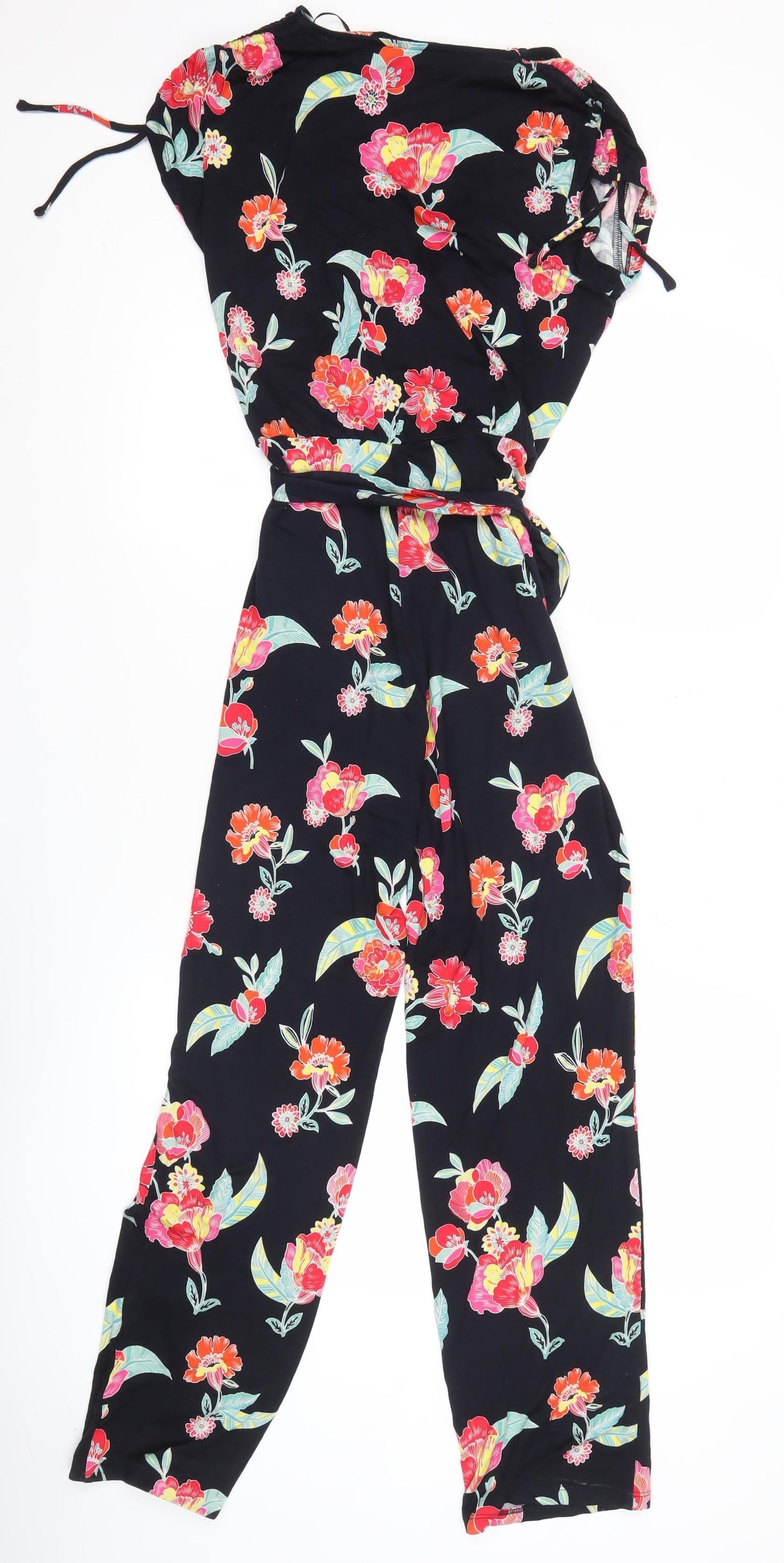 Marks and Spencer Per Una Women’s Size 8 Black Floral Sleeveless Jumpsuit