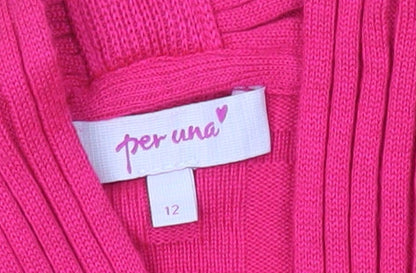 Womens UK Size 12 Marks and Spencer Pink Cardigan Jumper