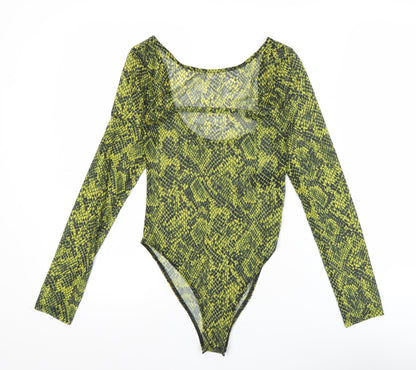 Womens UK Size XS H&M Green Bodysuit T-Shirt