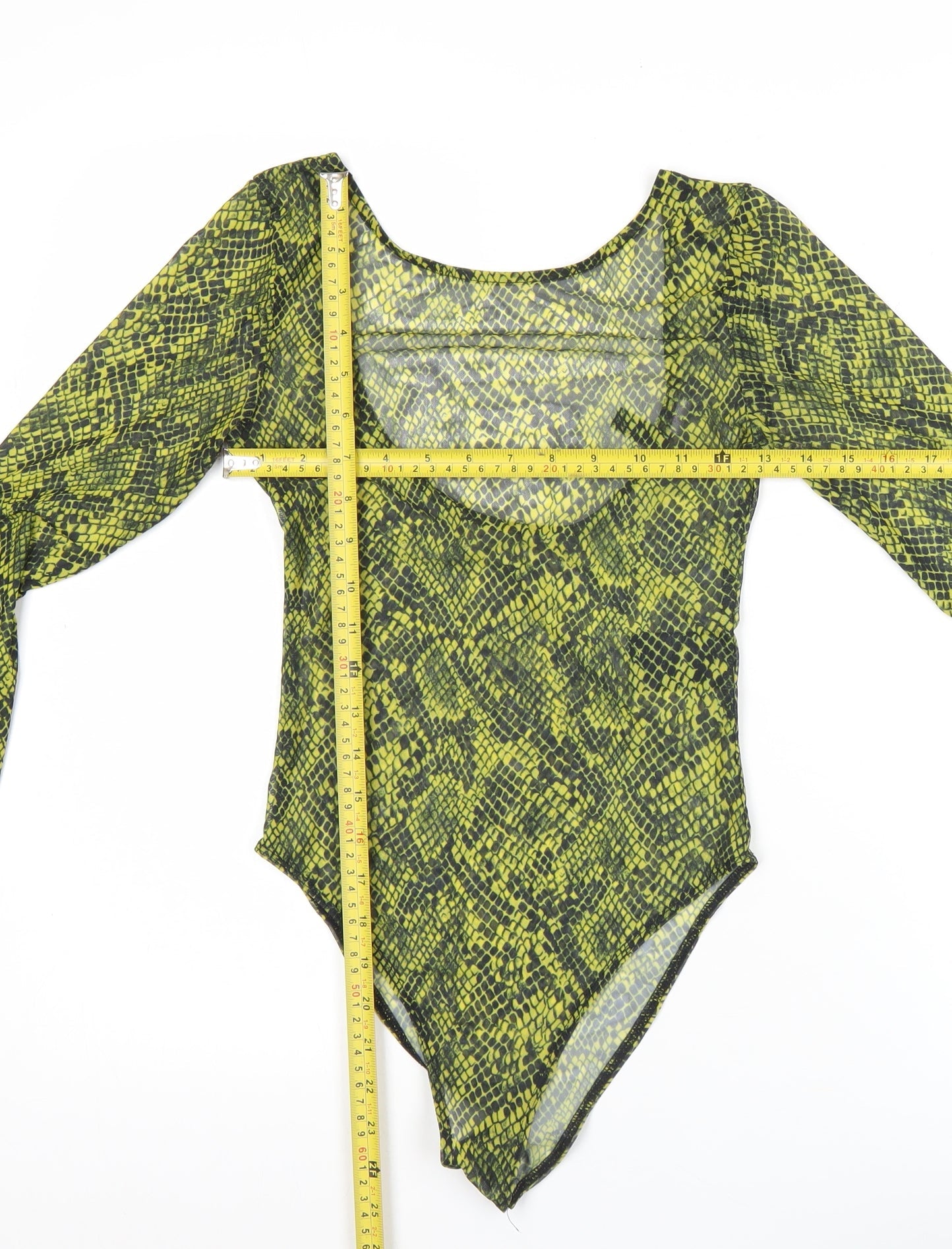 Womens UK Size XS H&M Green Bodysuit T-Shirt