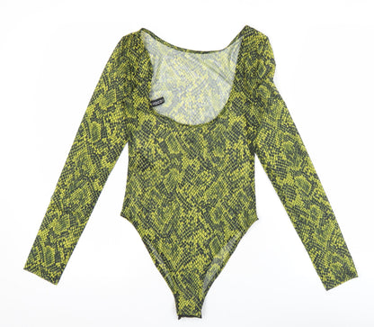 Womens UK Size XS H&M Green Bodysuit T-Shirt