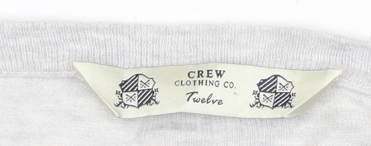 Crew Clothing Co. Womens Grey Cardigan Size 12 V-Neck Long Sleeve