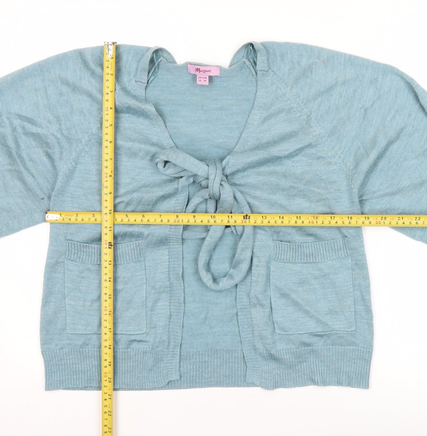 Womens UK Size 10 Monsoon Blue Cardigan Jumper
