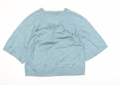 Womens UK Size 10 Monsoon Blue Cardigan Jumper