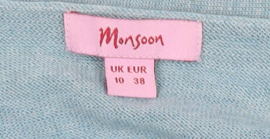 Womens UK Size 10 Monsoon Blue Cardigan Jumper