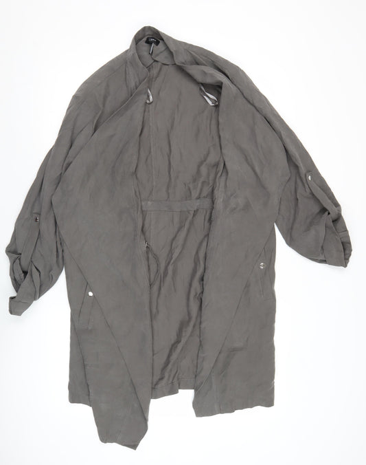 New Look Women’s Grey Long Coatigan Jacket UK 18 Lightweight Casual