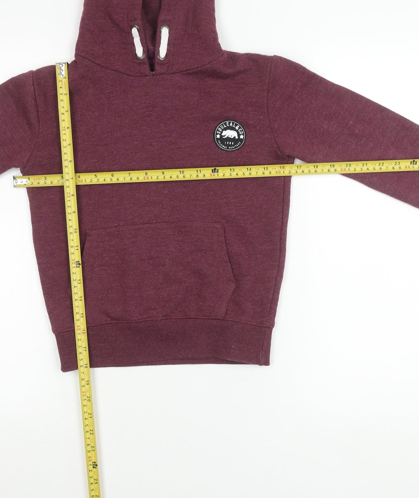 SoulCal & Co Girls Purple Pullover Hoodie 9-10 Years Cotton Blend Logo