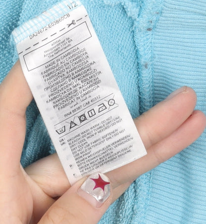 Adidas Men's Blue Pullover Hoodie Size M Logo Sportswear