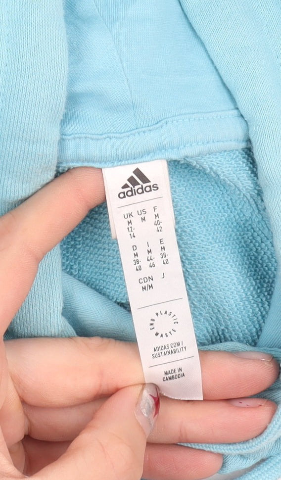 Adidas Men's Blue Pullover Hoodie Size M Logo Sportswear