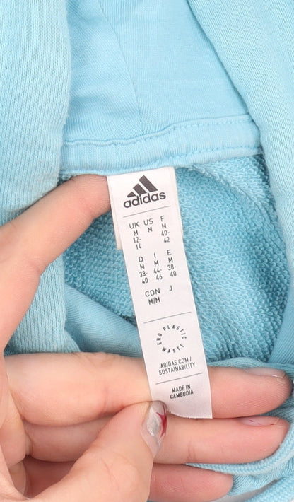 Adidas Men's Blue Pullover Hoodie Size M Logo Sportswear