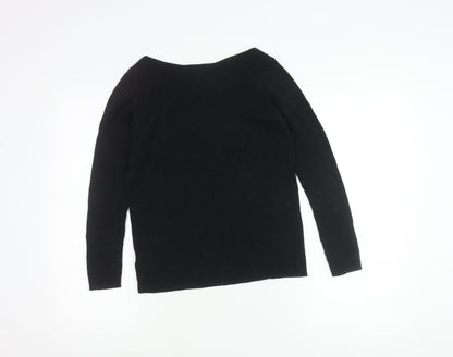 GAP Women’s Black Petite S Boat Neck Knit Long Sleeve Blouse