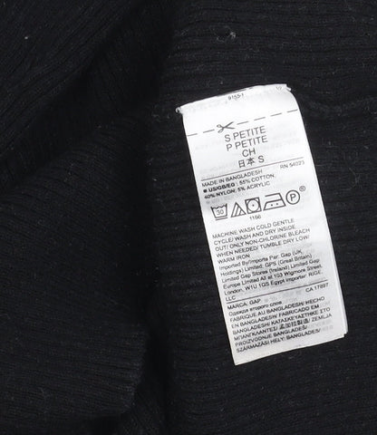 GAP Women’s Black Petite S Boat Neck Knit Long Sleeve Blouse