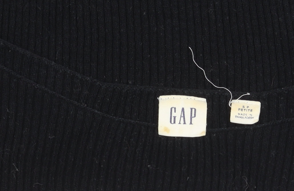 GAP Women’s Black Petite S Boat Neck Knit Long Sleeve Blouse