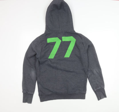 Superdry Mens Grey Pullover Hoodie L Graphic Print Hooded Sweatshirt