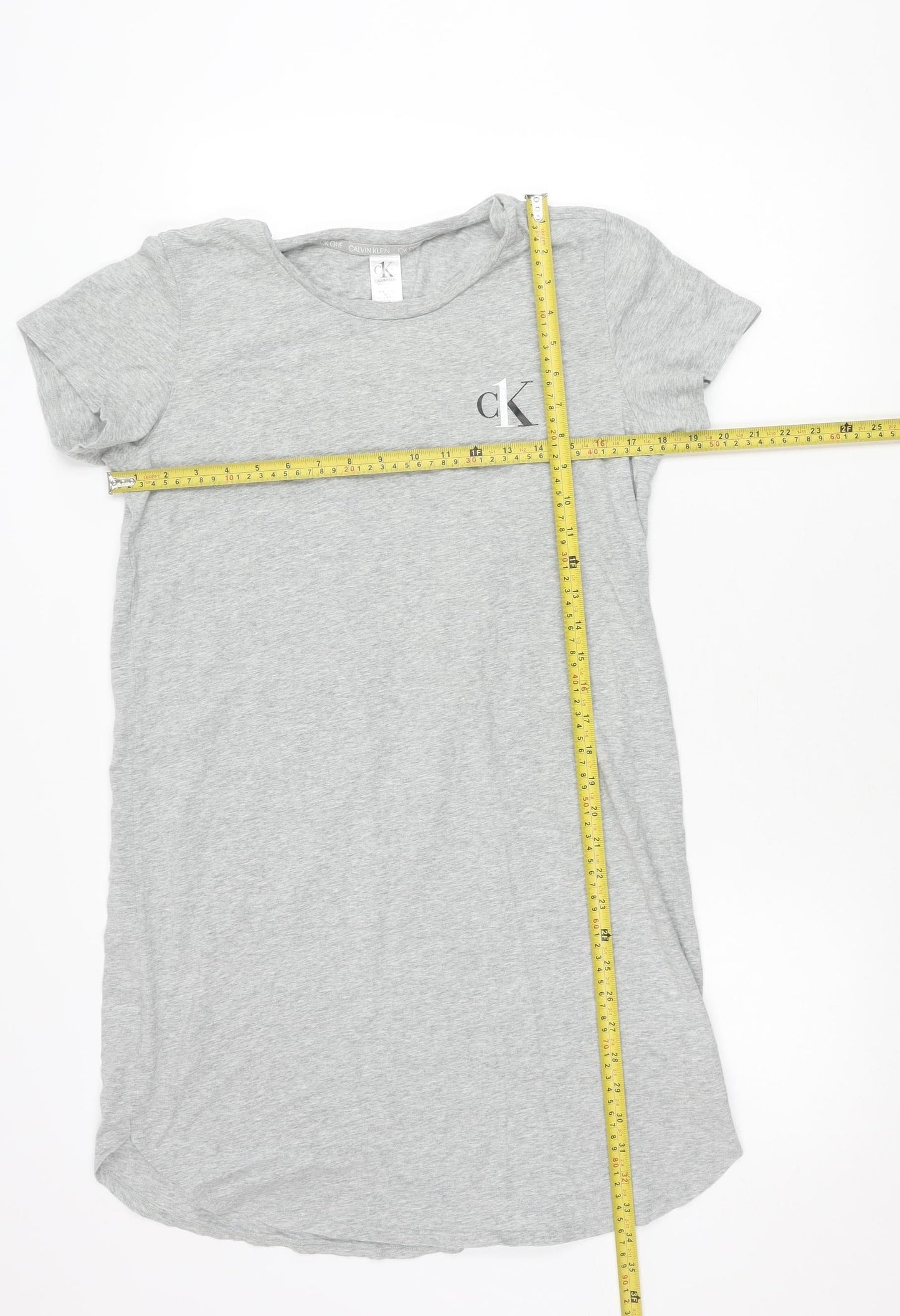 Calvin Klein Womens Grey Short Sleeve Crew Neck T-Shirt Size M