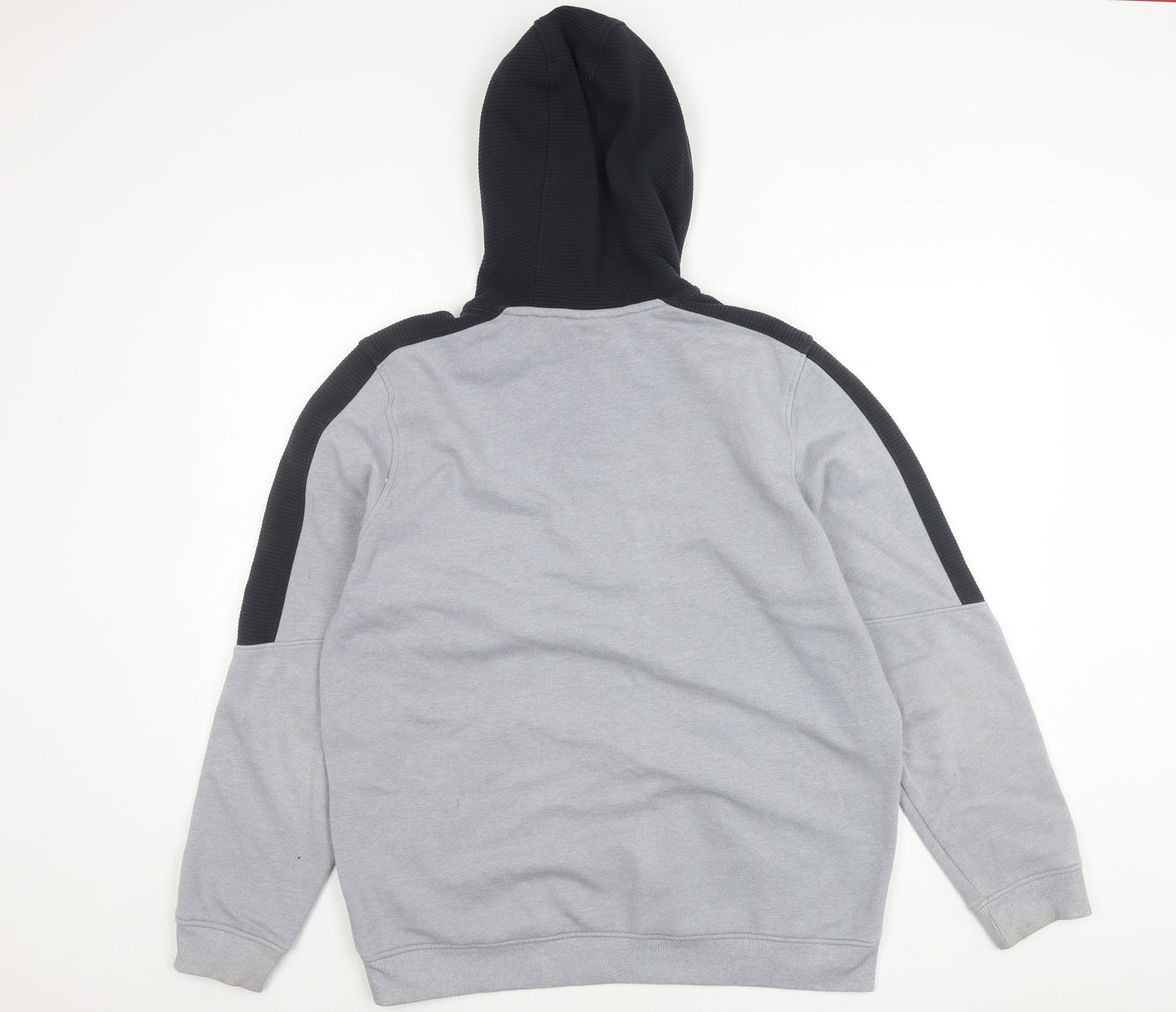 Under Armour Mens Grey L Hoodie 1/2 Zip Logo Sportswear Fleece