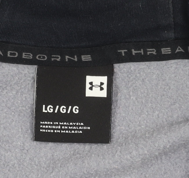 Under Armour Mens Grey L Hoodie 1/2 Zip Logo Sportswear Fleece