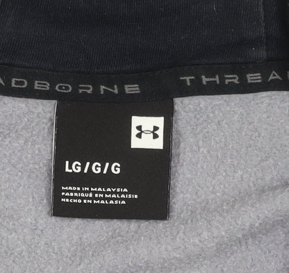 Under Armour Mens Grey L Hoodie 1/2 Zip Logo Sportswear Fleece