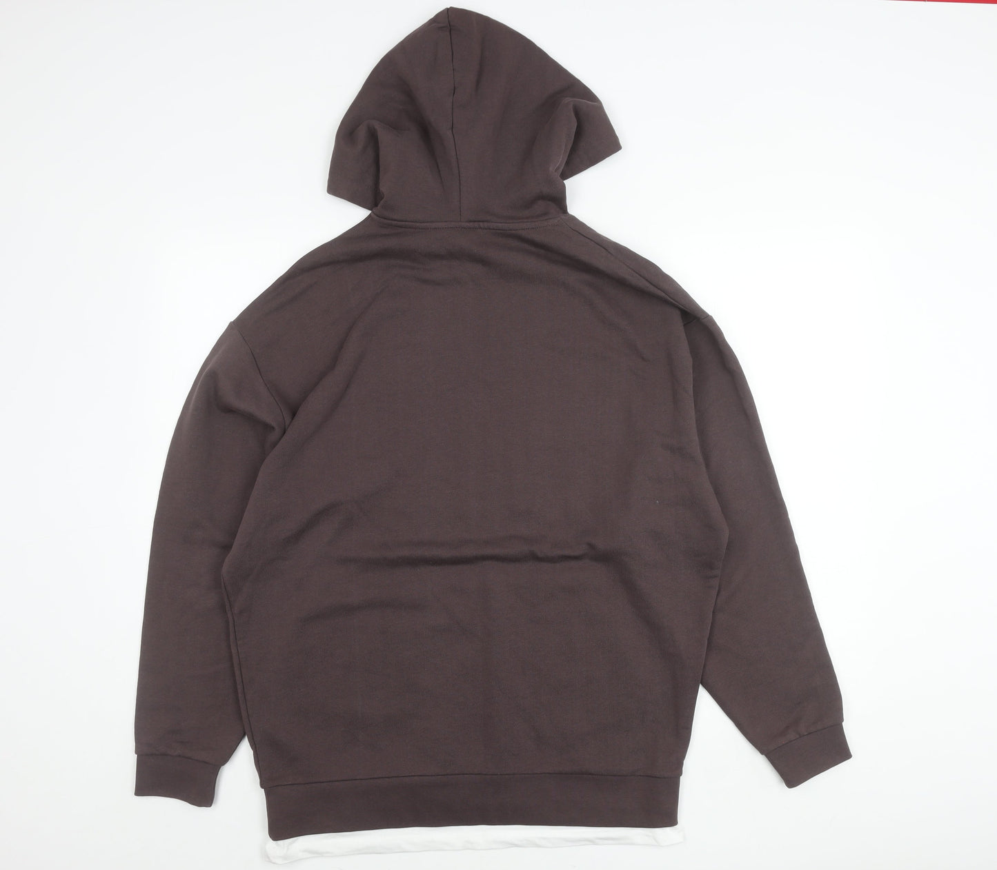 Mens UK Size S ASOS Brown Pullover Hoodie