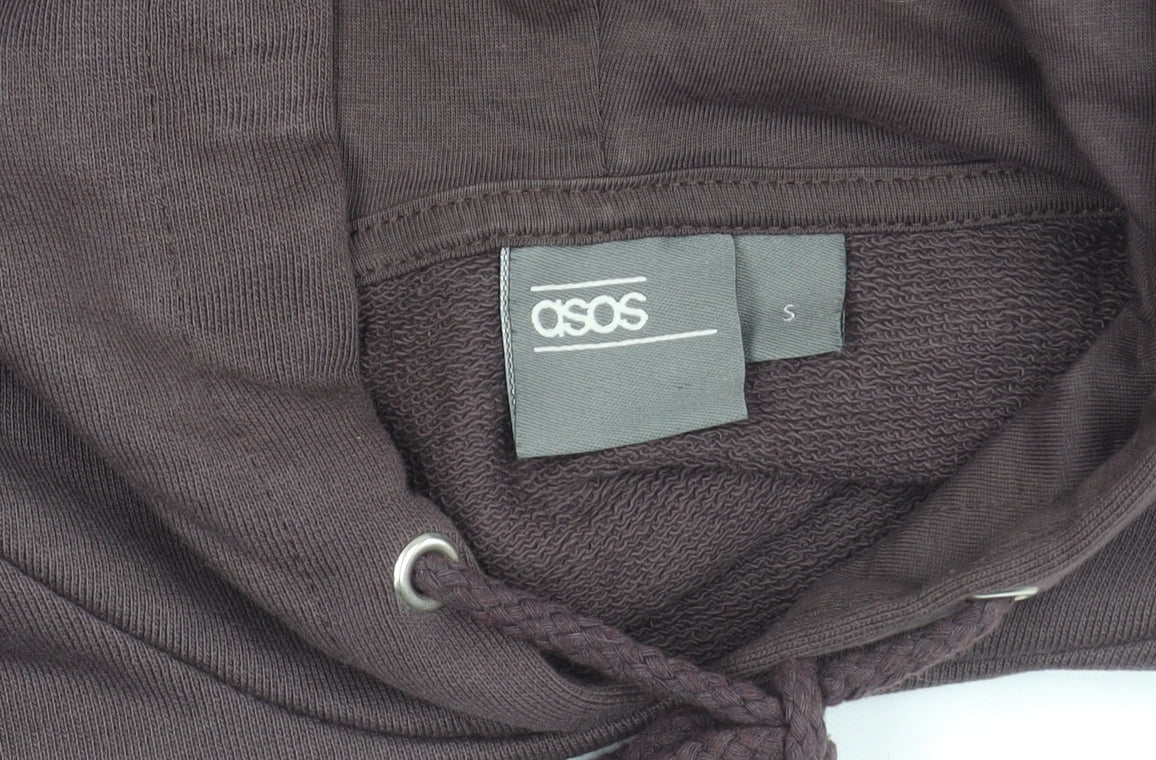 Mens UK Size S ASOS Brown Pullover Hoodie