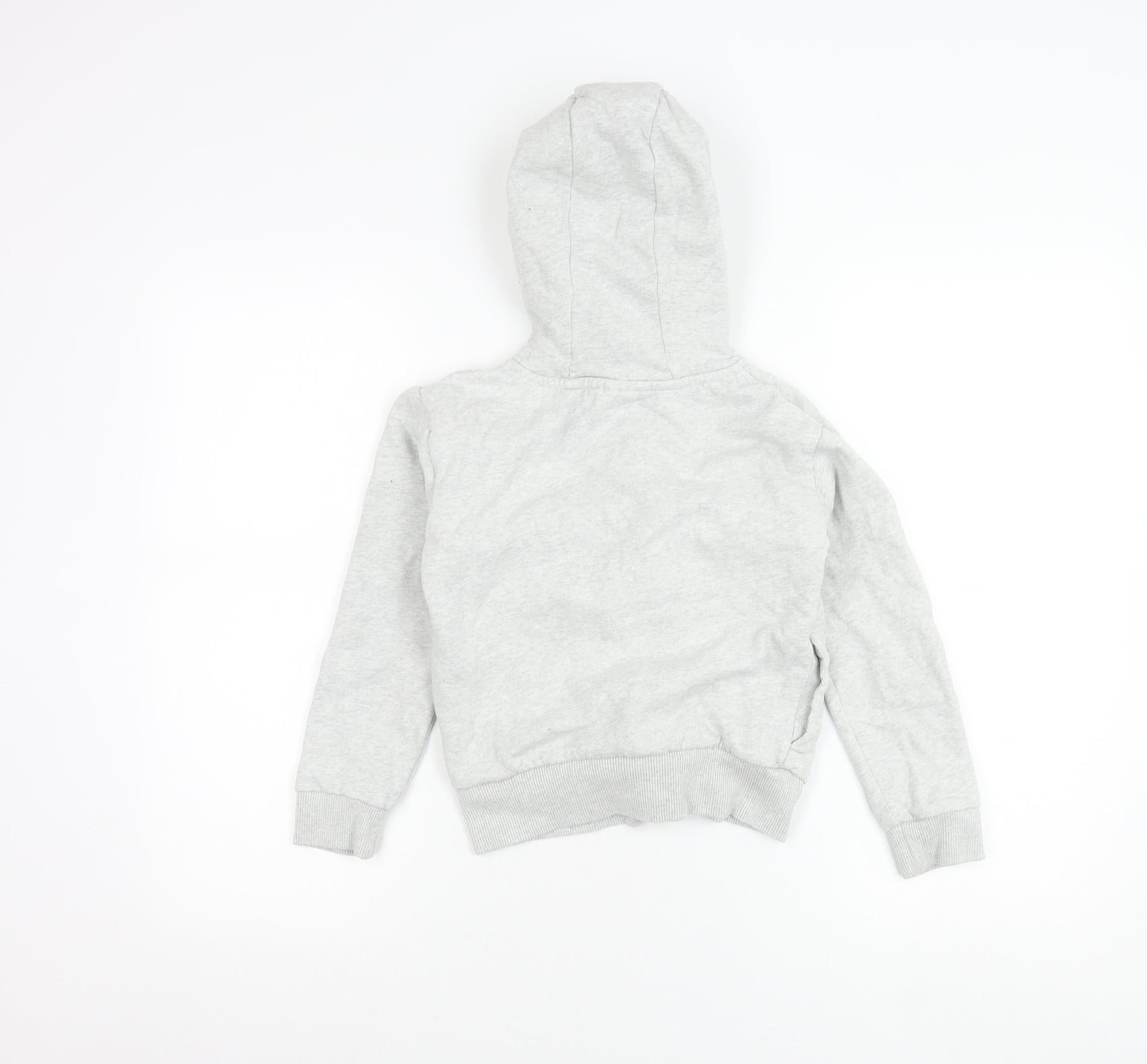 Next Girls Grey Full Zip Hoodie with Ruffle Detail Age 8 Years